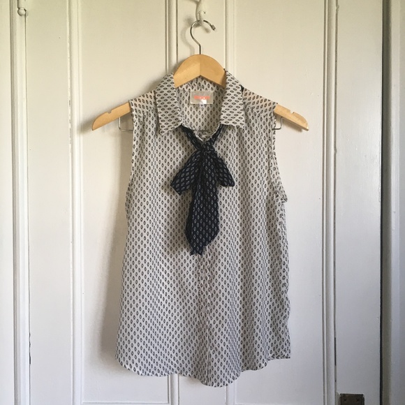 Modcloth Sleeveless Blouse with Removable Pussycat Bow S - Picture 1 of 7